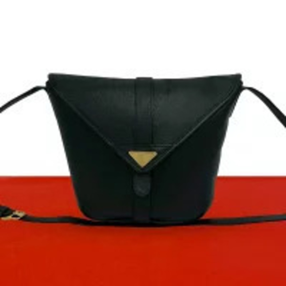 Saint Laurent Yves Leather Shoulder Bag Black